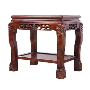 中式奇石底座实木花几正长方形木质鱼缸置物架客厅室内承重盆景架