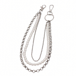 多层金属链条珍珠裤链嘻哈裤子挂链朋克挂件牛仔裤腰链配饰酷潮流