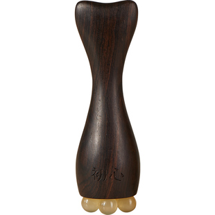 初心羊角檀木眼部按摩器实木便携眼周护理面部穴位经络梳子拔经棒