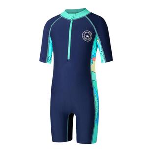 WaterTime儿童泳衣男孩连体防寒中大童游泳衣2026新款男童泳装