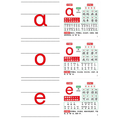 21cm！特大号！拼音卡识字卡