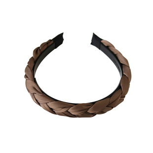 麻花编织缎面发箍女带齿防滑高颅顶发捆百搭压发卡头饰高级感头箍