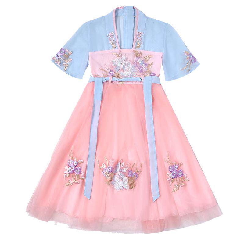 女童汉服儿童古装演出服中国风民族舞蹈服夏款古典襦裙超仙连衣裙