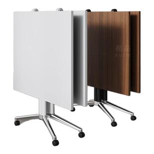 可移动折叠会议桌长条桌培训桌伸缩拼接办公桌子带轮子超大可拆卸