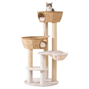 哼尼新型猫爬架剑麻猫窝树猫爪柱一体多层猫咪玩具不占地别墅跳台