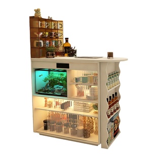 形影家具吧台家用可伸缩折叠窄岛台小餐边柜一体桌现代沙发隔断