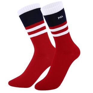 美国PGA  高尔夫袜子女士纯棉中筒袜 舒适透气百搭运动袜