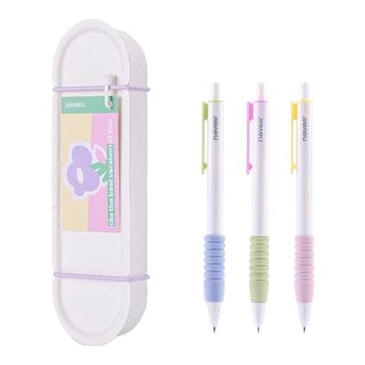 never按动3支塑盒装ST头中性笔