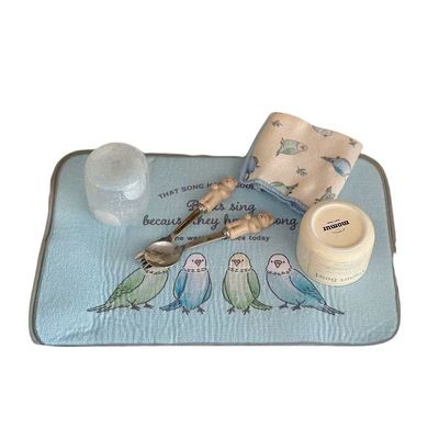 可爱鹦鹉厨房台面可挂吸水垫