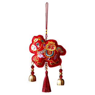 2026贺年挂饰新年装饰品马年醒狮过年春节喜庆风铃小挂件氛围布置
