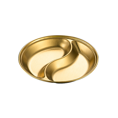 不锈钢调料碟金色小圆碟分格味碟