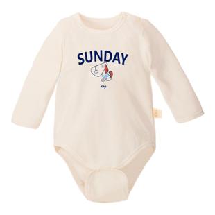 母爱童装女婴儿包屁衣春秋a类纯棉长袖男宝宝打底护肚无骨肩开扣