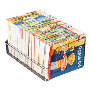 书本收纳盒透明储物箱整理儿童高中教室桌上装牛津树绘本筐书立架