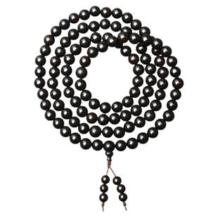 黑檀手串珠子手链手持佛珠戴脖子108颗念珠多圈文玩女士紫光檀男