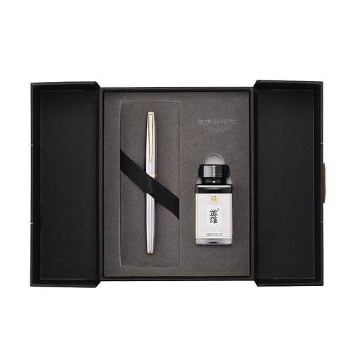 【HERO/英雄】HERO新英雄牌100钢笔礼盒14K金笔尖暗尖正品男女士经典款成人商务办公用硬笔书法刻字