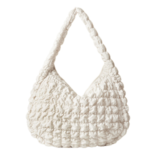 韩版新款包包女云朵褶皱大包个性百搭泡泡大容量饺子包通勤斜挎包