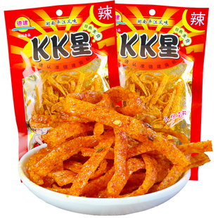 湖南德建麻辣kk星儿时怀旧爆辣条香辣魔鬼丝变态超辣包装特产零食