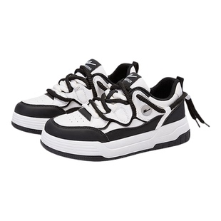 回力板鞋女款2026新款轻便软底圆头黑白平底透气防滑运动休闲鞋子