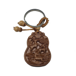 桃木三阳开泰挂件车挂三羊开泰汽车挂饰钥匙扣原木家居饰品工艺品