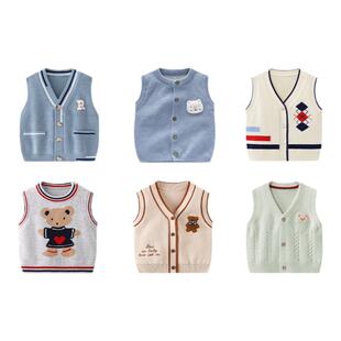 【断码清仓】男宝宝马甲春秋外穿婴儿小背心马夹男童春装坎肩毛衣