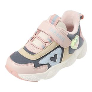 泰兰尼斯冬季新款加绒儿童运动鞋女童休闲鞋学步跑步鞋软底机能鞋