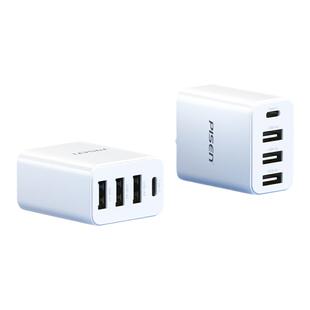 品胜多口充电器18W快充插头四口三口usb充电头多功能适用华为苹果17/16小米安卓手机平板typec冲电多孔通用14