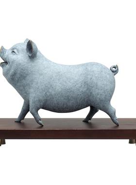 铜猪摆件可爱家居装饰品客厅