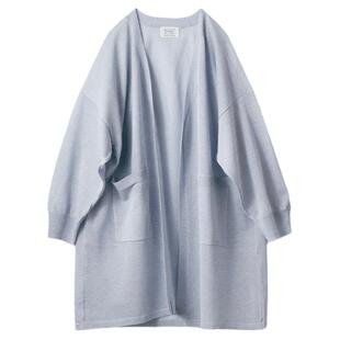 桑妮库拉/Sunny clouds 女式九分袖落肩针织开衫雾霾蓝