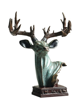 鹿首茶几电视柜玄关房间摆设铜制