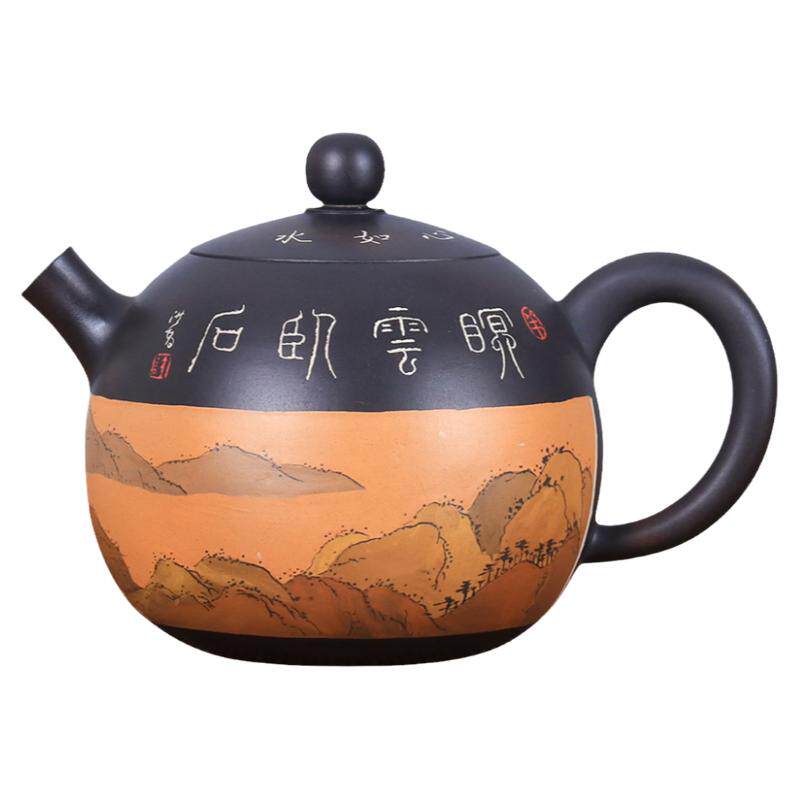 210ml紫陶l重工通景山水西施壶