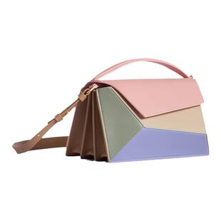 2025新款土耳其设计师几何撞色菱格风琴包小方包高质感单肩斜挎包