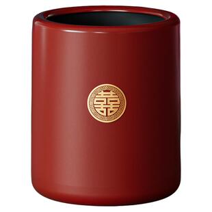 结婚垃圾桶红色家用厨房婚礼客厅装饰喜字子孙桶婚房大号塑料纸篓