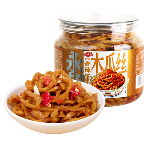 永超木瓜丝罐装香辣开胃下饭菜广西特产木瓜丝干酱菜配粥小菜咸菜