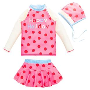 宝宝泳衣女童高颜值2岁小女孩游泳衣a类长袖分体防晒速干儿童泳装