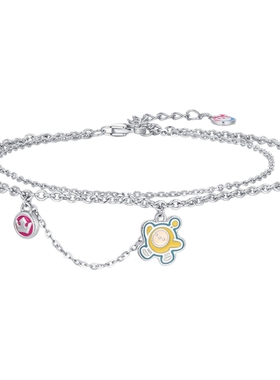 潮宏基蛋仔派对S925银珍珠手链银饰手饰双层正版联名礼物儿童