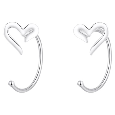 JXRXs999纯银爱心耳钉女设计感小众养耳洞耳环精致小巧足银耳饰