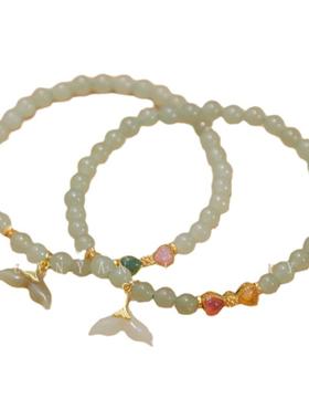 暖言女和田玉s925碧玺手链