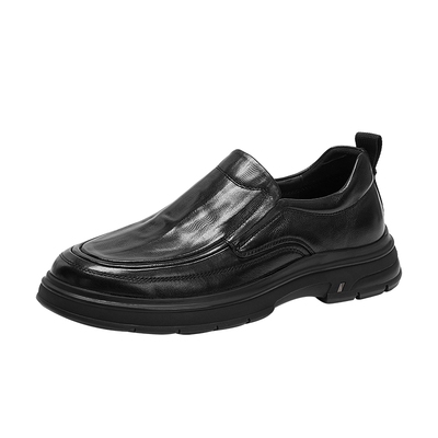 天美意2025冬新款商场同款休闲一脚蹬纯色男休闲皮鞋WCC02DM5