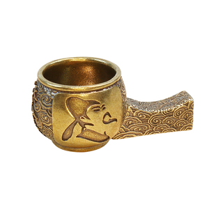 铜缸笔搁小摆件镇纸搁毛笔练书法铜艺笔山笔架搁笔黄铜创意文房四宝纯铜工艺品