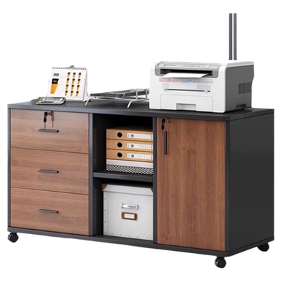 办公室公司办公柜文件柜矮柜储物柜档案资料柜桌边柜木质带锁柜子