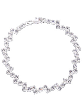 高级感爆闪几何方形锆石手链精致