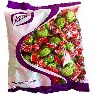 进口俄罗斯康吉软糖西瓜味香瓜草莓牛奶味水果夹心软糖多口味混合