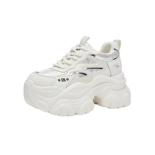 HR赫莲娜老爹鞋2026春季新款女鞋子小众百搭厚底内增高休闲小白鞋