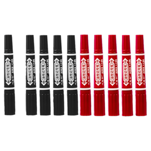 听雨轩大双头记号笔黑色油性记号笔防水防油不掉色速干大头笔红色蓝色批发马克笔不褪色 粗细两头快递专用箱