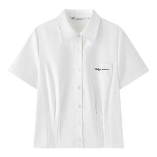 东京岁时记jk衬衫女上衣小个子短袖收腰制服学院风白色衬衫女毕业