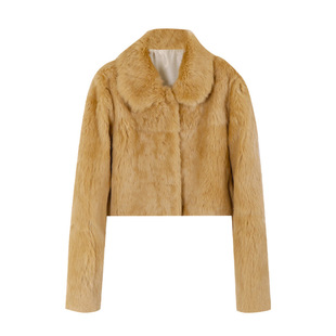 爱西里冬季新款法式高级感真兔毛皮草翻领毛毛外套百搭保暖上衣女