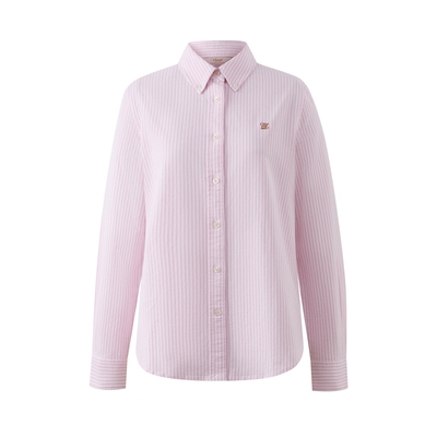 ELAND衬衫翻领条纹棉感