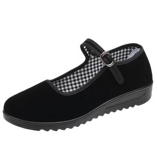 新款老北京布鞋女牛筋底妈妈鞋平底防滑工作鞋舒适休闲舞蹈鞋子女