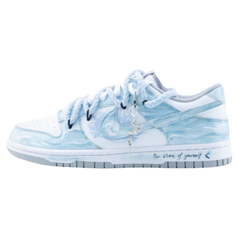 耐克球鞋定制 Nike Dunk 月下碧波行 渐变泼墨百搭低帮男女板鞋