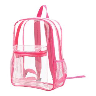 透明双肩包女可视免安检休闲时尚通勤PVC防水游泳背包 小学生书包